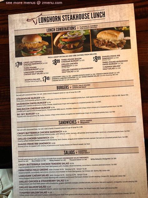 Longhorns menu near me - Enjoy a delicious steak dinner at LongHorn Steakhouse in Fayetteville, AR. Choose from a variety of cuts, marinades, and toppings, or try our steak tips, sandwiches, or salads. Make your reservation online or call us today.